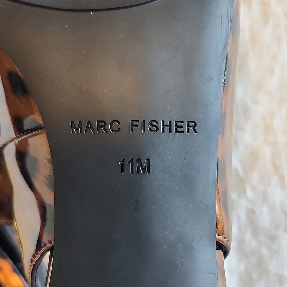 Marc Fisher Brown Leopard Print Heels - Picture 8 of 8